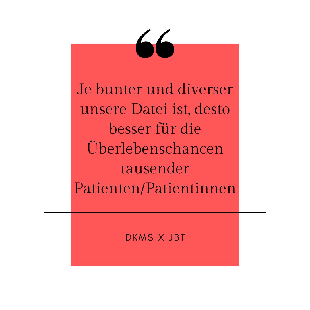 DKMS_JBT's tweet photo. Weißt du warum bei der Registrierung nach deiner ethnischen Herkunft gefragt wird?
So kann gezielter und schneller nach passenden Spendern gesucht werden.

Registriere dich jetzt über den Link in unserer Bio!

#dkmsxjbt #dkms #blutkrebs #gegenBlutkrebs #Jbt #stammzellspende https://t.co/qVSu9loqic