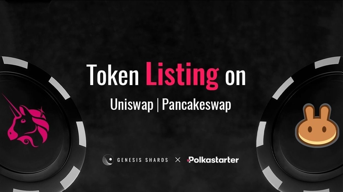 GenShards's tweet photo. We had a very successful IDO on Polkastarter  🎉 🎉
And now, we are excited to announce the premiere 📽 of the $GS token ☯️ on the following exchanges :

Uniswap 🎉
https://t.co/VX35p6rDT4

Pancakeswap 🥳
https://t.co/IcbPqBYJBW

$GS $POLS
#GenesisShards #NFTs https://t.co/Nr9mdHVYT4