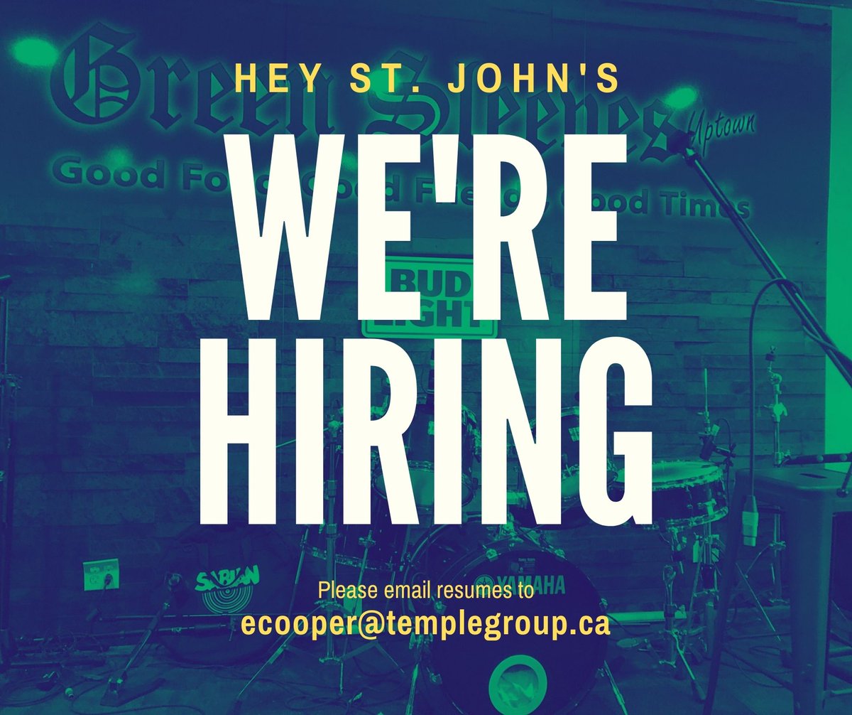 Hiring now for Loose Tie and both @greensleevespub locations! Please email resumes to ecooper@templegroup.ca thank you!