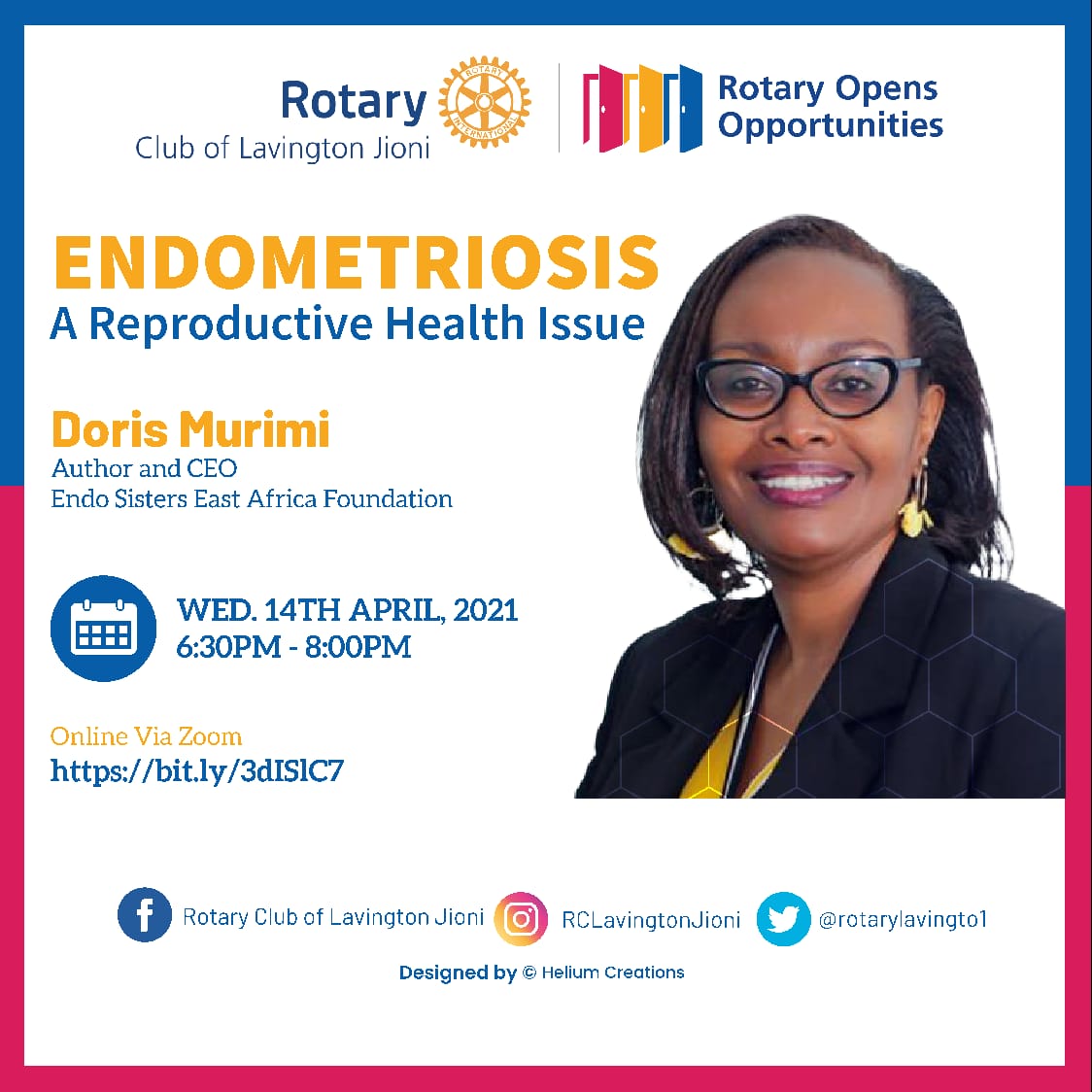 Join this discussion on #HealthMatters via our zoom meeting bit.ly/3dISlC7 today, 6.30pm

#RotaryOpensOpportunities #endometriosis