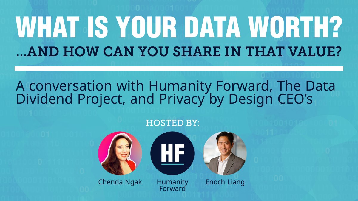 ddpforall's tweet photo. Join us and @HumanityForward on CLUBHOUSE this Thursday (TOMORROW) at 5 PM PST/8PM EST for a great discussion on data privacy & consumer choice.
hosted by @chendangak + DDP's Enoch Liang featuring @loukerner @solipaytech @killi_io @Imaginebcapp and many more. See you there! https://t.co/dLeTu7iq1F