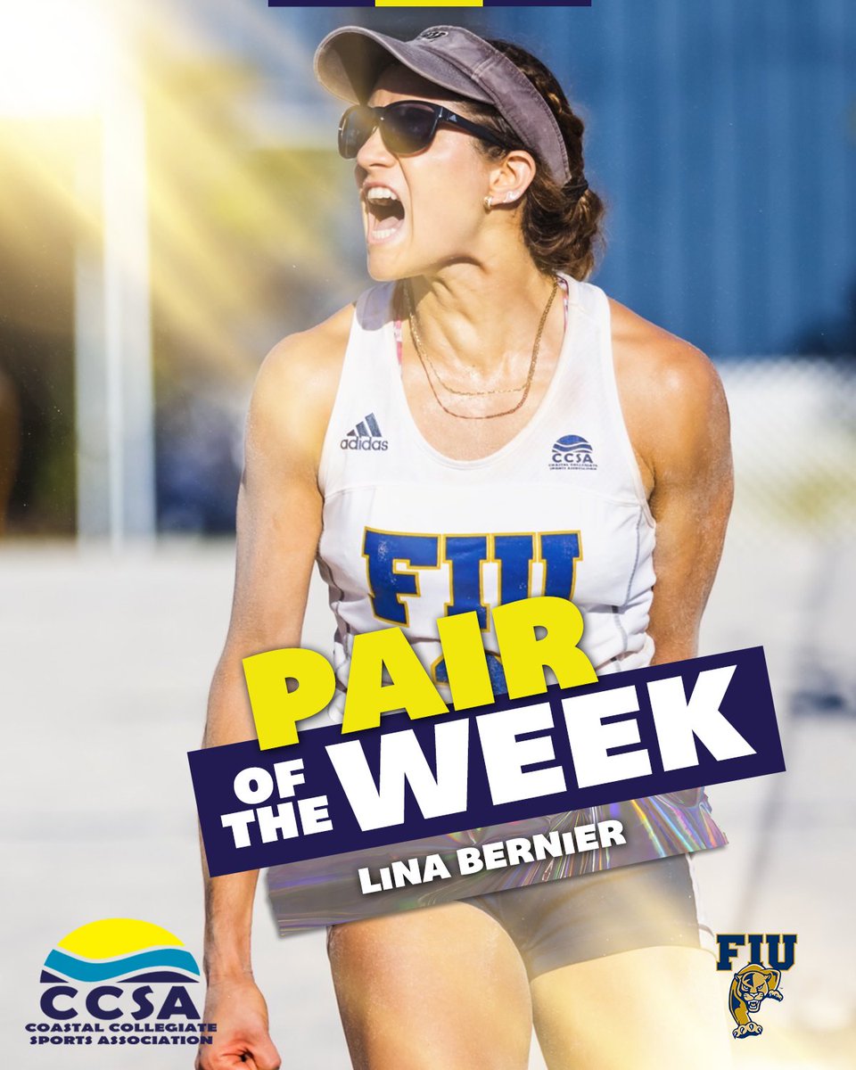 CCSA_Beach's tweet image. After helping @FIUBeachVB take down Florida State in Tallahassee for the first time ever, the #CCSABVB Pair of the Week is Ali Denney and Lina Bernier‼️

#PantherPride
