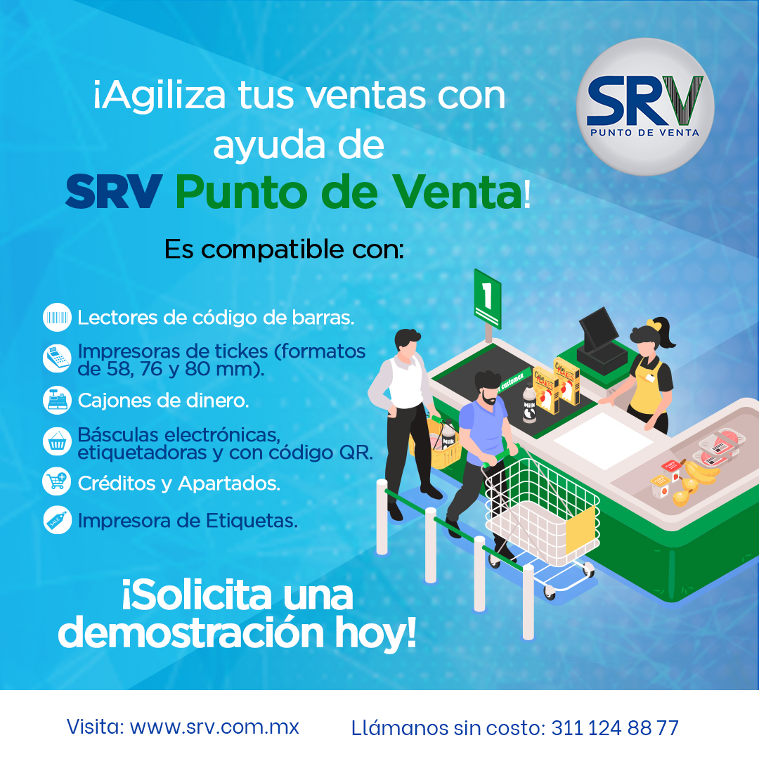 srvsistemas's tweet photo. Agiliza tus ventas con ayuda de  SRV Punto de Venta.
¡Solicita una demostración Hoy!
Visita: https://t.co/bayX1iOyHv
Llámanos sin costo: 311 124 8877
#PuntodeVenta #SRVSistemas #SoftwarePuntoDeVenta #Ticket #SRVComercial #SRVPuntodeVenta https://t.co/2tRtlY1Ctx