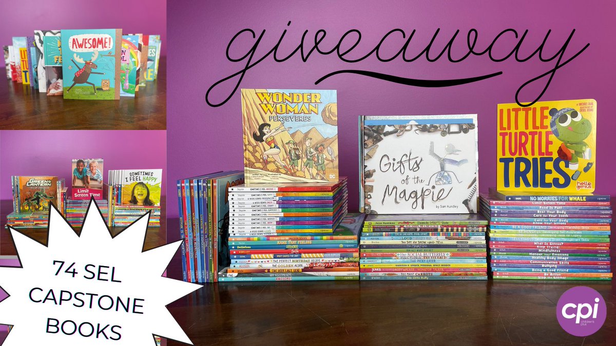 helloCPI's tweet image. CPI is partnering with @CapstonePub for a 74 book giveaway for one lucky educator or librarian! 😍

To enter:
📖 Like and retweet this post
📖 Tag a fellow educator
📖 Bonus points if you follow us on Facebook and Instagram!

One winner will be selected on 4/21!

#books #giveaway
