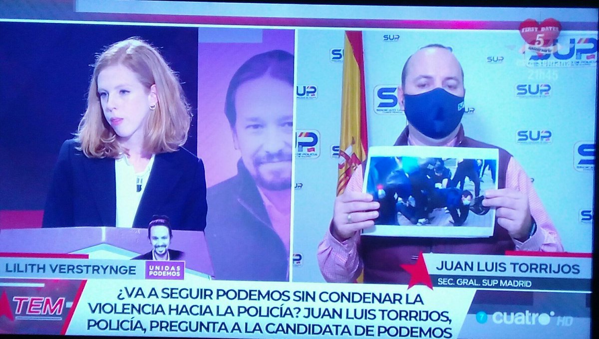 José Cámara. ✍️ 🔻 💜 (@escritorjcamara) on Twitter photo En <a href="/todoesmentiratv/">Todo Es Mentira</a> mandan al tonto del Sindicato de Policía a dar su discurso contra Pablo Iglesias en el turno de Lilith Verstrynge.
<a href="/Podemos/">Podemos</a> condenó la violencia en las manifestaciones de Pablo Hasél, tb la Policial.
Patético, Risto Mejide <a href="/ristomejide/">Risto Mejide</a>
#debatedelosidealistas En <a href="/todoesmentiratv/">Todo Es Mentira</a> mandan al tonto del Sindicato de Policía a dar su discurso contra Pablo Iglesias en el turno de Lilith Verstrynge.
<a href="/Podemos/">Podemos</a> condenó la violencia en las manifestaciones de Pablo Hasél, tb la Policial.
Patético, Risto Mejide <a href="/ristomejide/">Risto Mejide</a>
#debatedelosidealistas