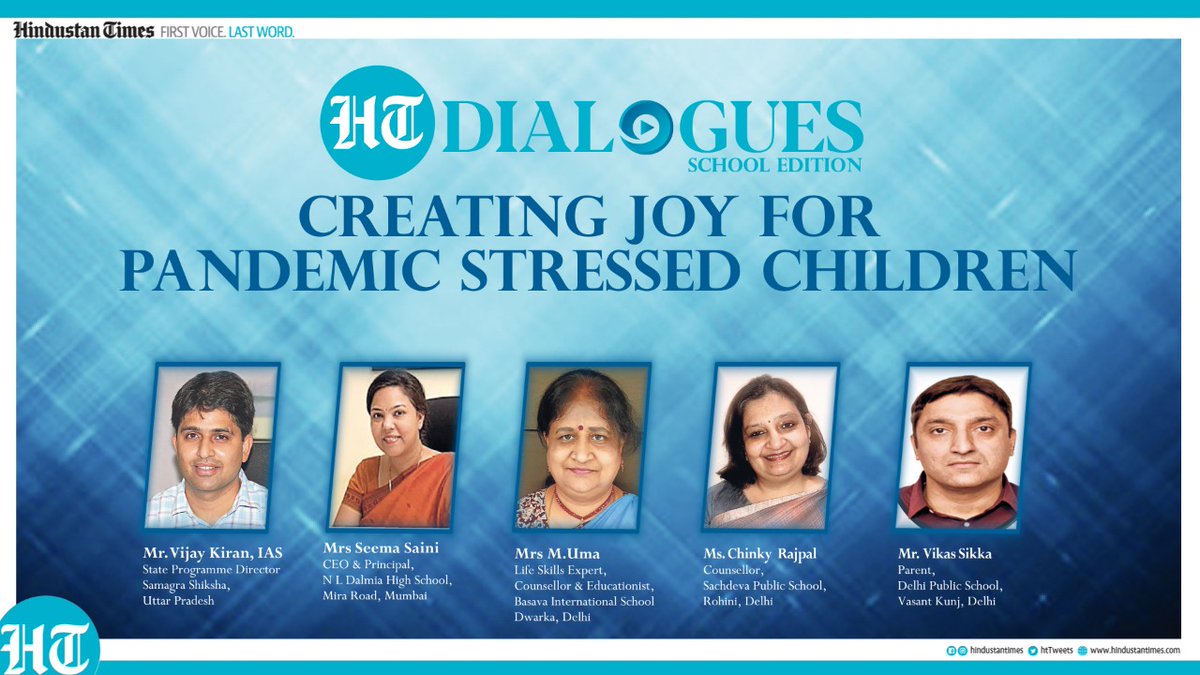 htTweets's tweet photo. #HTSchool #HTDialogues | Catch the experts LIVE in conversation with principals and parents from top schools in Delhi-NCR and Mumbai as they discuss creation of joy for pandemic stressed children.
April 15, 3 PM onwards.
Register at https://t.co/sDCoPvZ4Mp https://t.co/wuK9TTgirq