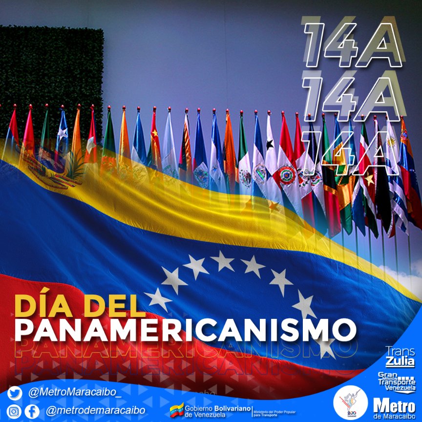 Cada #14Abr celebramos en nuestro país el día del Panamericanismo en honor a la idea del Grande Simón Bolívar en El Congreso de Panamá en 1826. <a href="/NicolasMaduro/">Nicolás Maduro</a> <a href="/TransporteGobVe/">Ministerio del Poder Popular para el Transporte</a> @HAbreuMRT @OmarPrietoGob