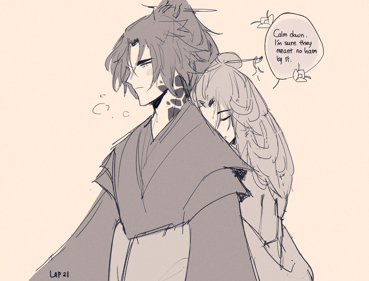 so like,, guizhong,, and her protective dragon bf 🥺 also sketched a lil in greyscale and I really enjoyed it :'') maybe I'll do it more #guili #genshintwt #GenshinImpact #genshinimpactfanart #原神 #zhongli #guizhong 