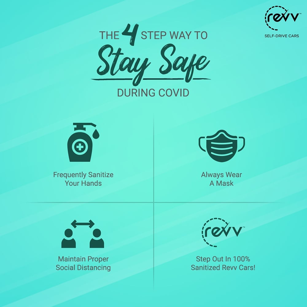 Revv_India's tweet photo. Did you follow the 4 step way to stay safe today?
#RevvIt #RevvCars #SelfDriveCars #sanitization #SelfDriveForSelfCare #TravelSafe #Travel #safety #wearamask #staysafe https://t.co/QMsbwROL7b