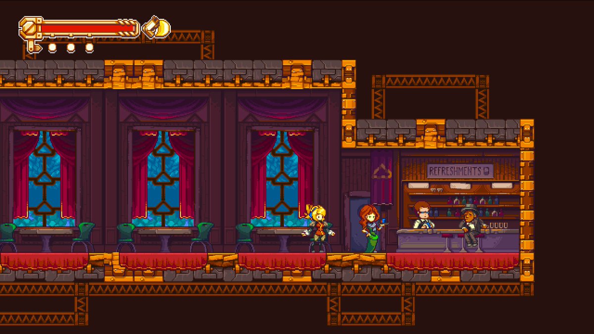 Kutinawa_VGamer's tweet photo. 「Iconoclasts」、かわいいドット絵の世界とは裏腹にストーリーがクソ重くてビビっている
パズル要素とアクション要素はちょうどいい難易度
ボス戦が工夫を凝らしたシステムになっていて面白い
翻訳の質は非常に良い https://t.co/ileUJBLlGL