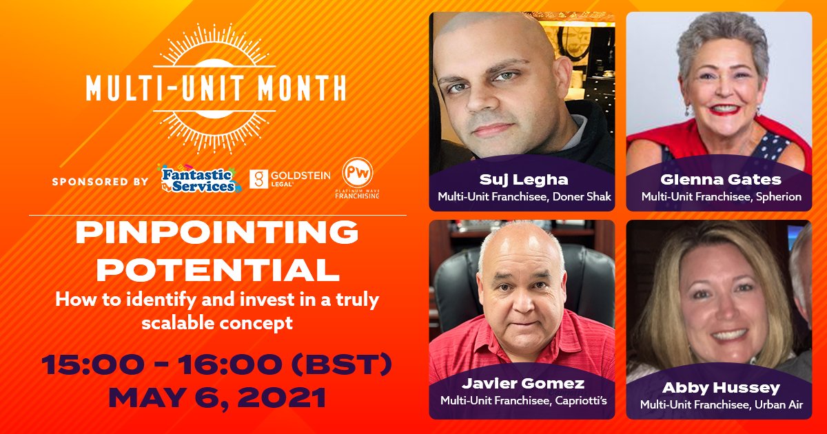 whatfranchise's tweet image. 📣 UPCOMING #WEBINAR: PINPOINTING POTENTIAL 📣

The first weekly #MultiUnitMonth webinar focuses on how #entrepreneurs can identify and invest in truly scalable concepts, so that you can pinpoint the right kind of #business for your needs. Register FREE👇

hopin.com/events/multi-u…