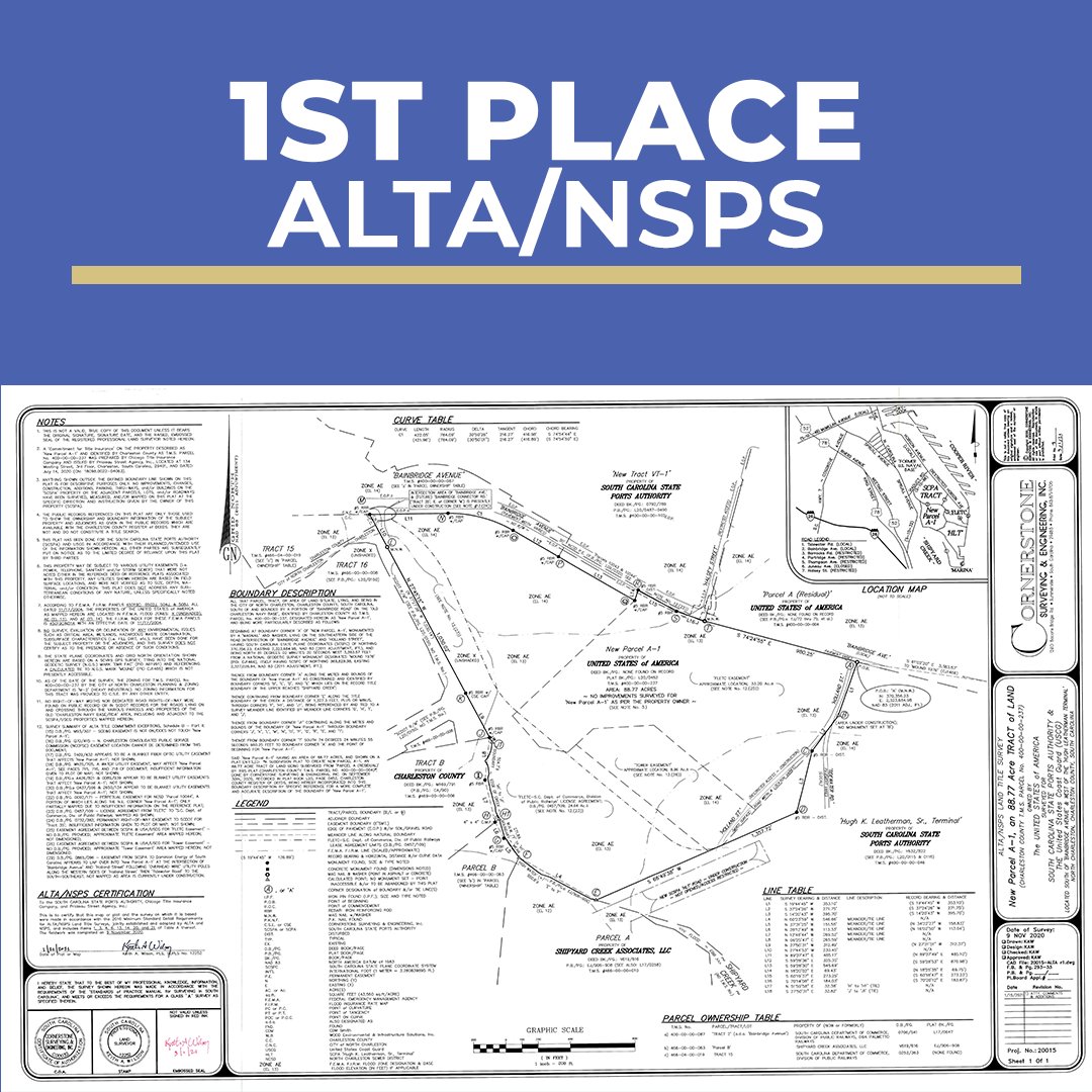 SCSPLS's tweet photo. Congratulations to the 1st Place Plat Contest Award recipient for ALTA/NSPS - Keith A. Wilson, PLS of Cornerstone Surveying &amp; Engineering. https://t.co/SjUYBgph5O