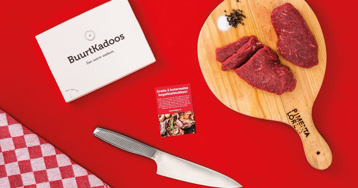 🥩 Het is <a href="/WeekvandeSlager/">Week van de Slager</a>! BuurtKadoos werkt samen met slagerijen in heel Nederland om nieuwe buurtbewoners te verwelkomen en hen te helpen de buurt te ontdekken en nieuwe vaste adresjes te vinden!