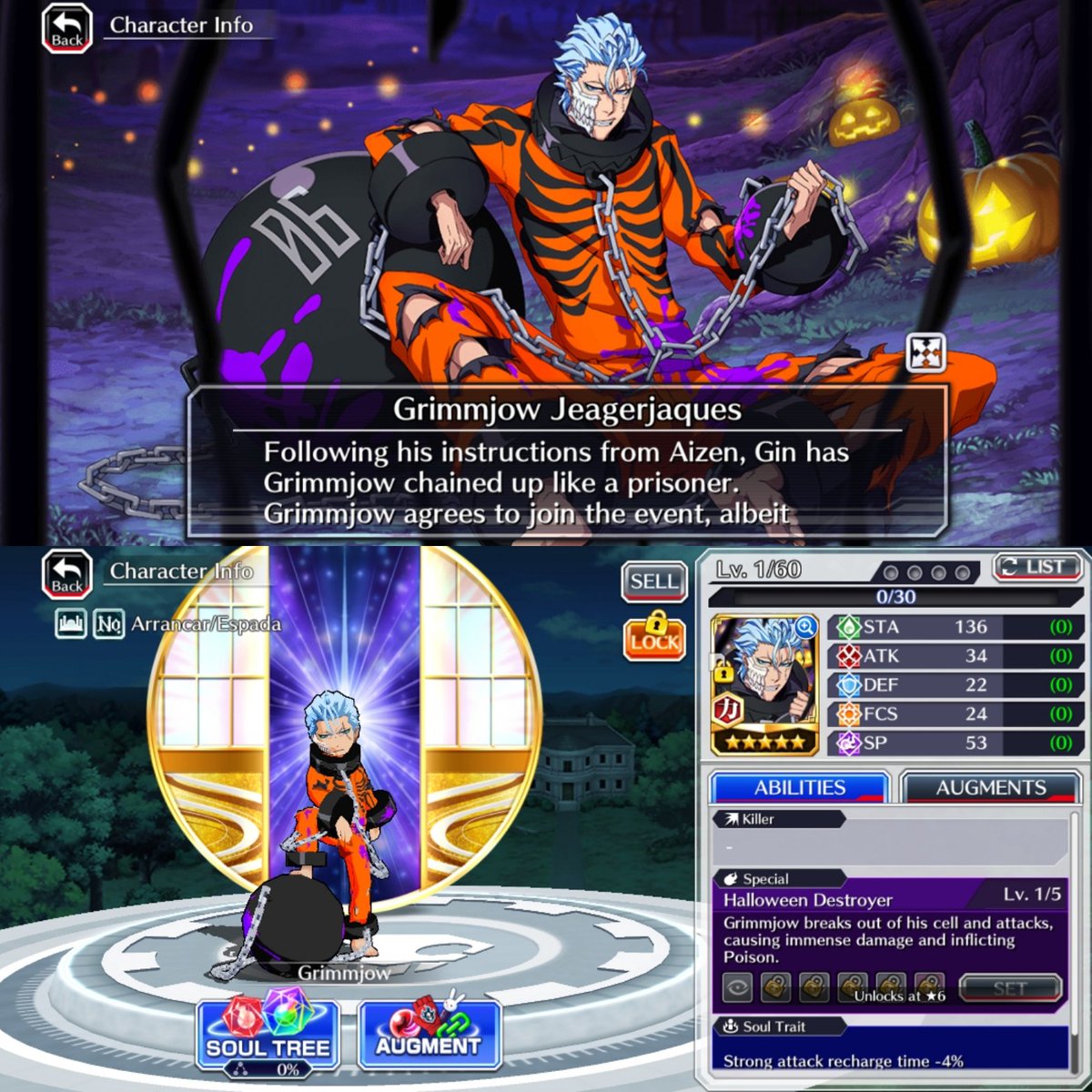 ichigokuro_15's tweet photo. My Grimmjow (Halloween version) ππβ€οΈ #bleach #bleachbravesouls #bravesouls #zampakuto #bankai #shinigami #anime #zangetsu #arrancar #espada #hollow #senkaimon #squadzero #grimmjow #grimmjowjaegerjaquez #quincy https://t.co/keeZLPLjXg