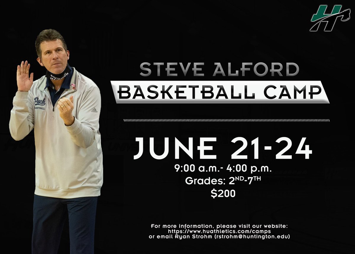 Huntington University will be hosting the Steve Alford Basketball Camp this summer! This annual camp has been helping boys and girls improve their basketball skills since 1986! For more information, click the link in the bio.