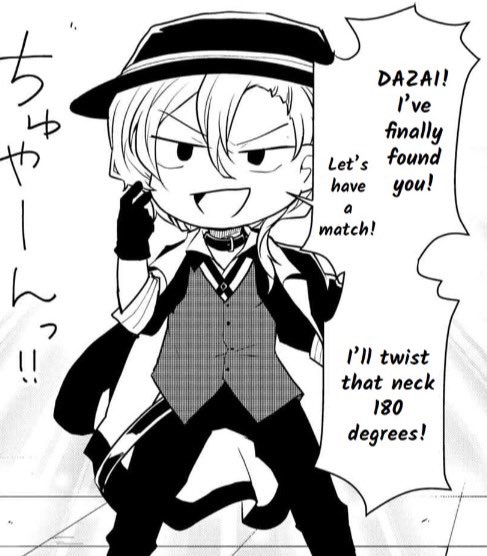 chuuyaslug's tweet photo. wan chuuya losing half of his braincells when he’s in front of the ada esp when dazai is there, exhibit a: https://t.co/eUzXSOuihp