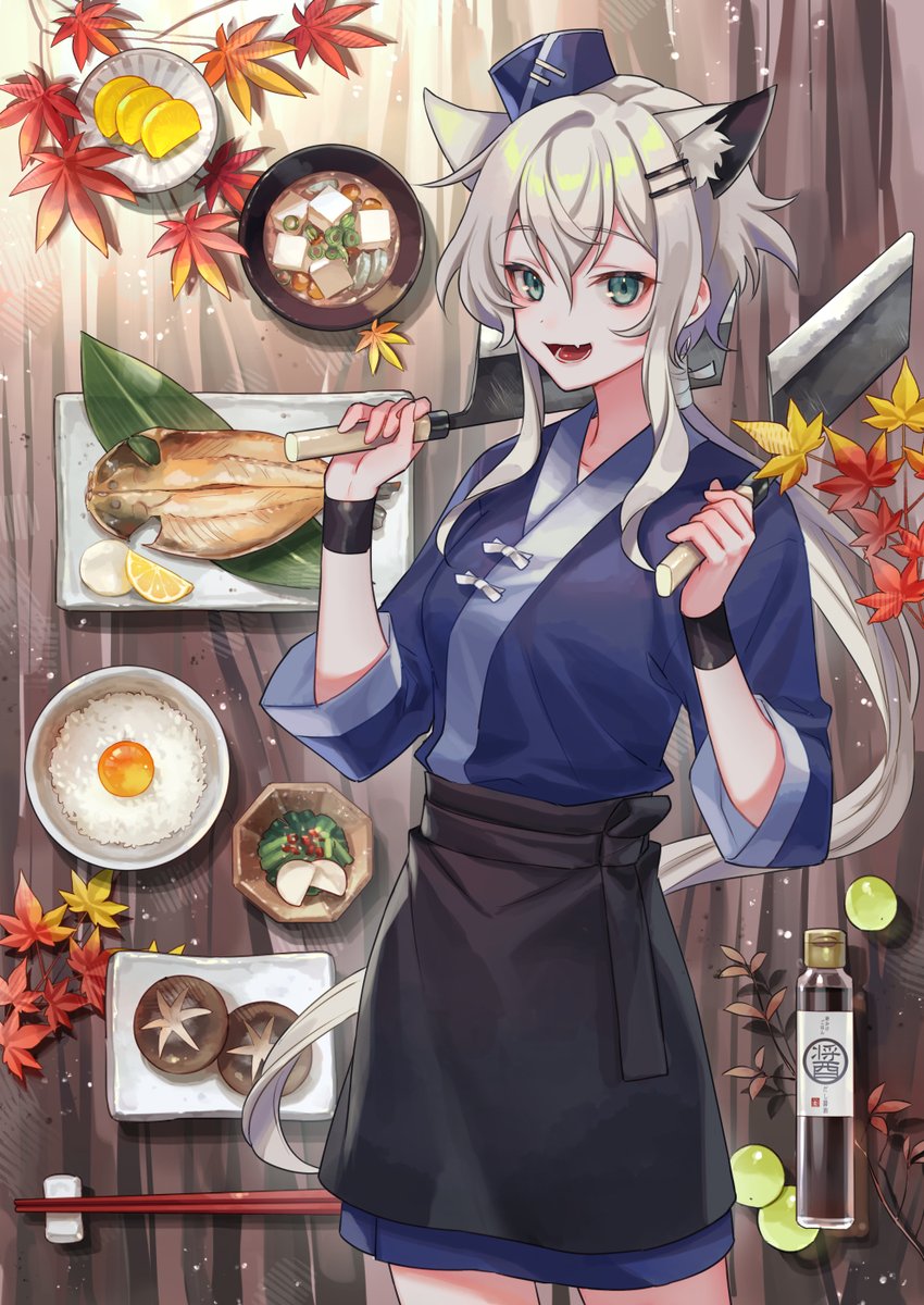 「Grilled fish set meal?? 」|すざく＠２月１０日発売！『天空の異世界ビストロ店』のイラスト
