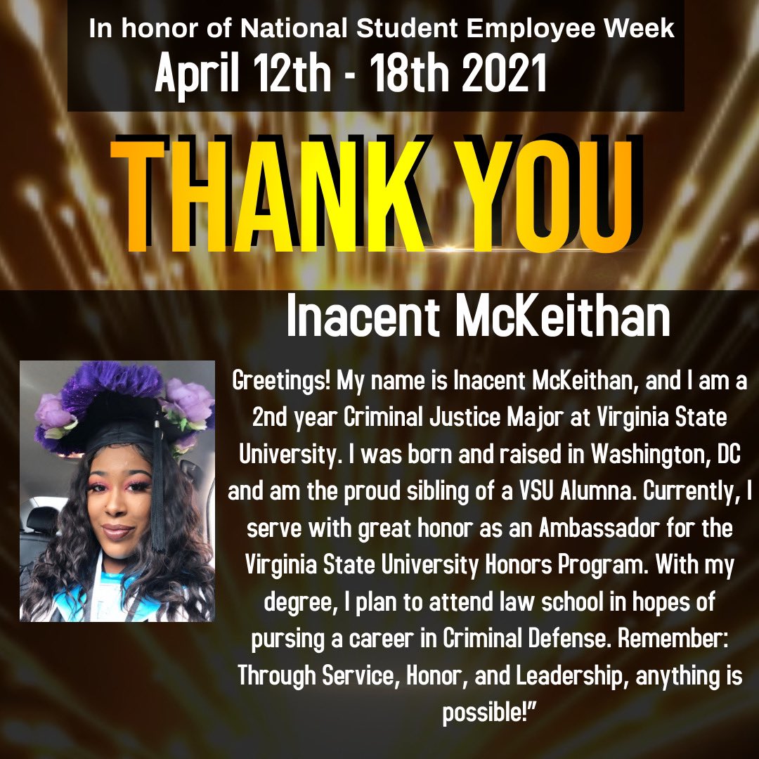 vsuhonors's tweet photo. Thank you for turning your unique perspective into a vision that we can all support and work toward. I’m so proud to be part of this journey with you! #nationalstudentworkerappreciationweek https://t.co/R4b6fespbx