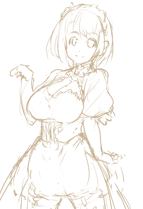 仕事の合間に個人活動用の絵を描くことにしましたラフ 