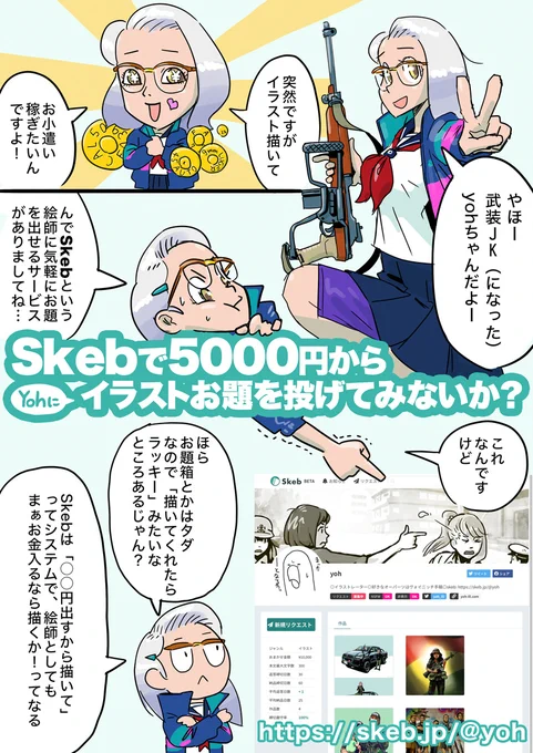 面倒抜きで小銭を稼ぎたい正直な気持ちをマンガにしました。yohにskebでお題を投げてみないか? (3ページ目の解説が一部間違っていたので再アップしました) #Skeb #Commission 