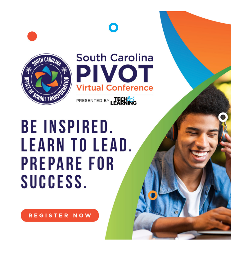 SCPivotCON's tweet photo. SCPivotCON is designed for educators who want to learn about the latest tools to drive innovation, personalized learning, leading beyond COVID-19, and making the most of SC approved digital tools.
Register Today: https://t.co/jYqP4IKLRc
#SCPivot https://t.co/jn5wkaC6oP