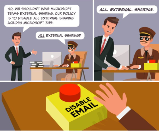 meetdux's tweet photo. Thinking about disabling external sharing? Think again... instead, develop and enforce a proper policy for your org https://t.co/KjZEjune8Y #Microsoft365  #MicrosoftTeams #Office365 #SharePoint #MSPartner https://t.co/UX3vM6Nacd