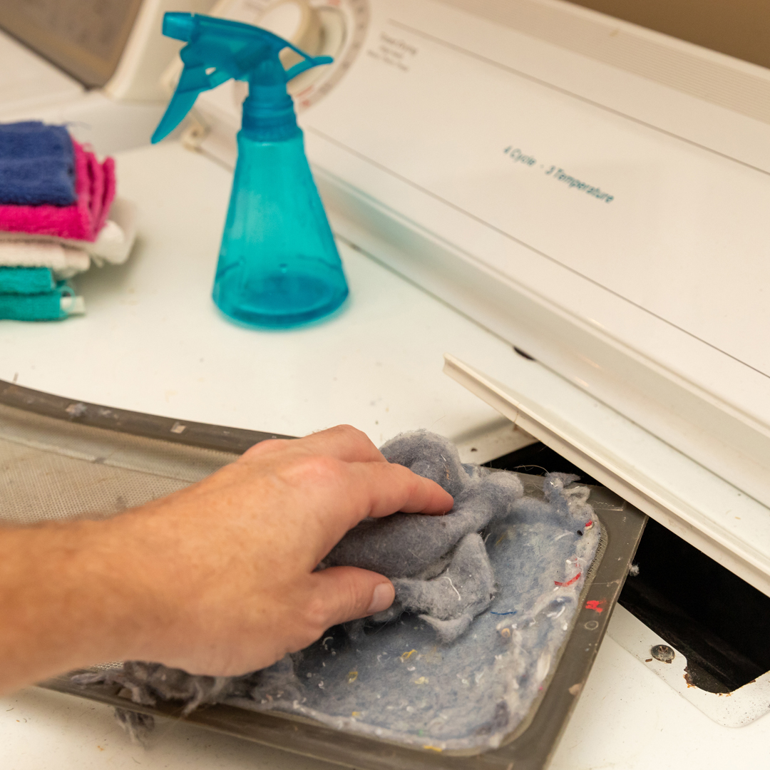 Fire Prevention! Beyond causing mildew and mold in your walls and insulation, lint is a combustible material. Empty your lint trap after each wash to help reduce the likelihood of fire. This small steps can help make your home a safer place! #FightBurns