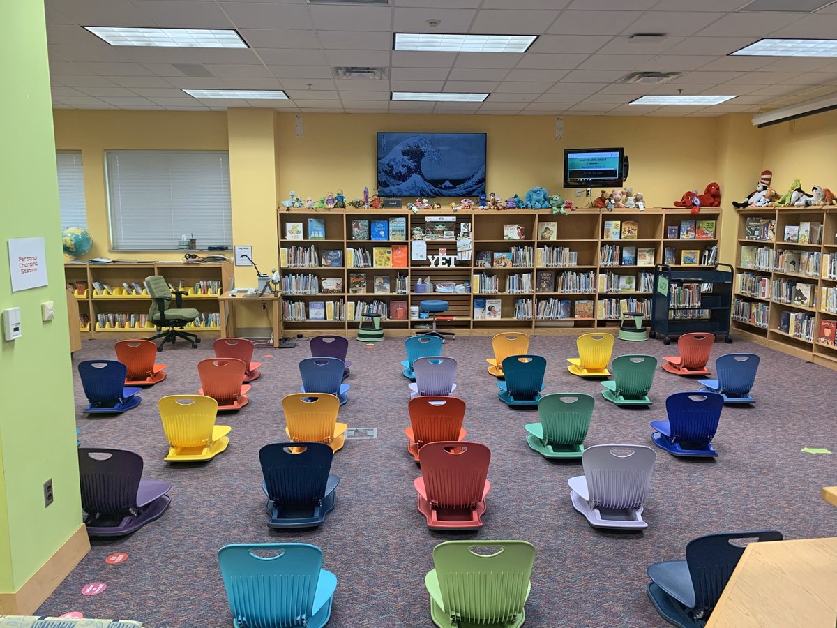 VircoInc's tweet photo. We’re loving this fresh and colorful approach to story time. Virco Floor Rockers keep students comfortable, focused and engaged while providing designated personal space for each student. #VircoFloorRocker https://t.co/cEX5pr8ArQ https://t.co/Lc5XUY1fma