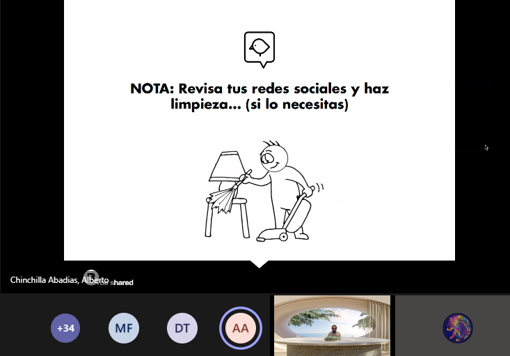 Elissaga's tweet photo. Algunas ideas compartidas por @AchinchillaA en #DigitalUsma:
👉Las redes sociales son canales públicos, no son canales privados
👉Hay que ser coherentes dentro y fuera de los redes sociales
👉Recuerda dejar huella en tus áreas de interés y ser "referencer" https://t.co/Mnqm2Hu2mA