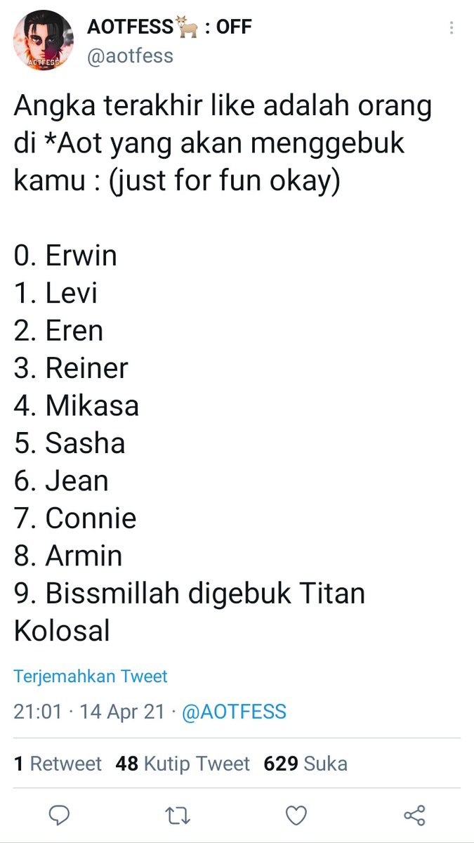 ackermanfess's tweet image. Sekali digebuk langsung gosong