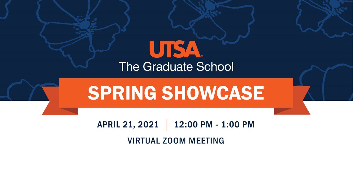 UTSAGradSchool's tweet photo. Interested in graduate studies? Register for our Spring Showcase! Faculty and staff will provide college-specific information and be available to answers your questions live in breakout sessions. 🤙 Register today: https://t.co/p731IN3OHY

#utsagradschool https://t.co/B1MAl4xwvs