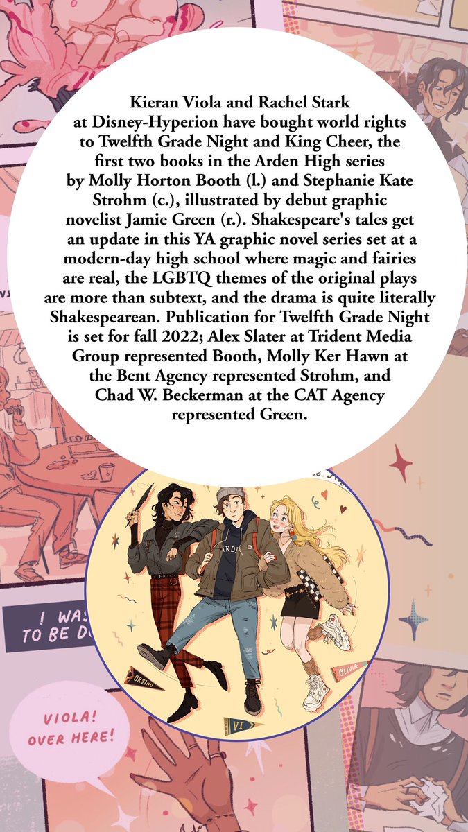 I've been dying to announce that I have been illustrating a @DisneyBooks graphic novel series written by the AWESOME @mollyhbooth and @StephKateStrohm called #ArdenHigh ! Get excited, this modern twist on Shakespeare has me swooning ??✨ 
