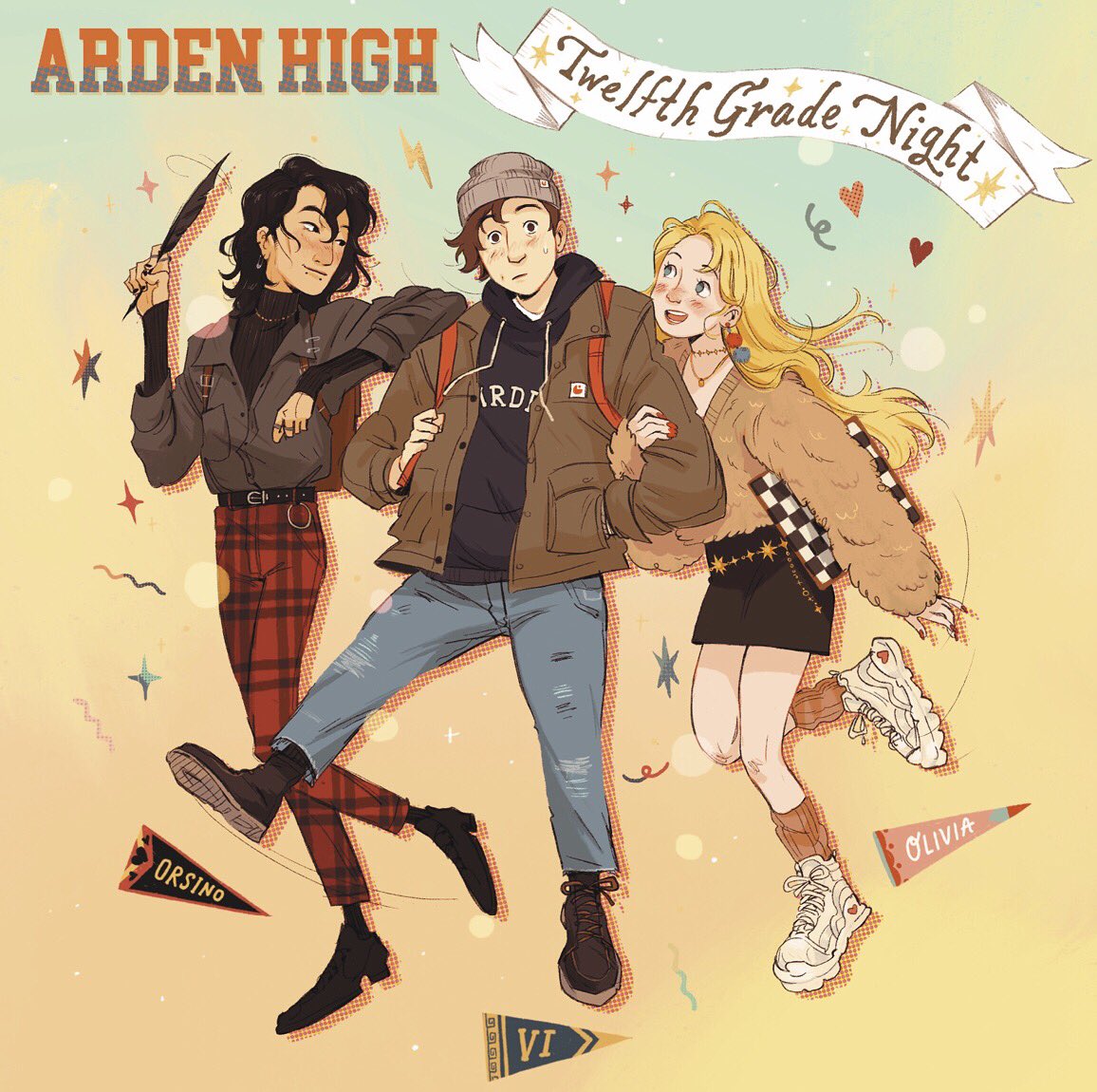 I've been dying to announce that I have been illustrating a @DisneyBooks graphic novel series written by the AWESOME @mollyhbooth and @StephKateStrohm called #ArdenHigh ! Get excited, this modern twist on Shakespeare has me swooning ??✨ 