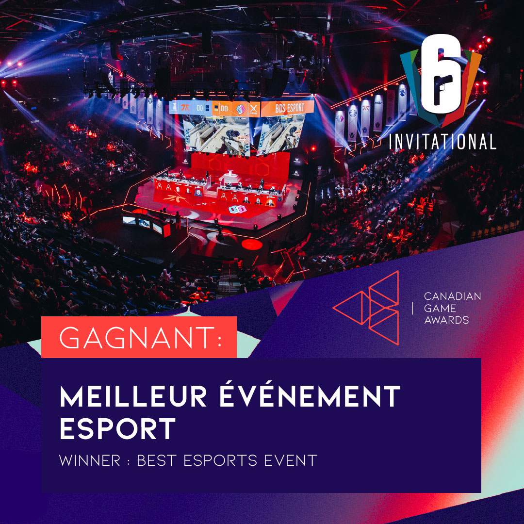 Bravo aux équipes de Ubisoft Montréal qui ont produit Rainbow Six Siege, qui s’est mérité le prix de « Meilleur évènement esport » aux Canadian Game Awards! 
Nous sommes très fiers de notre équipe, qui a été impliqué dans la production de l’événement! Merci à toute l'équipe!