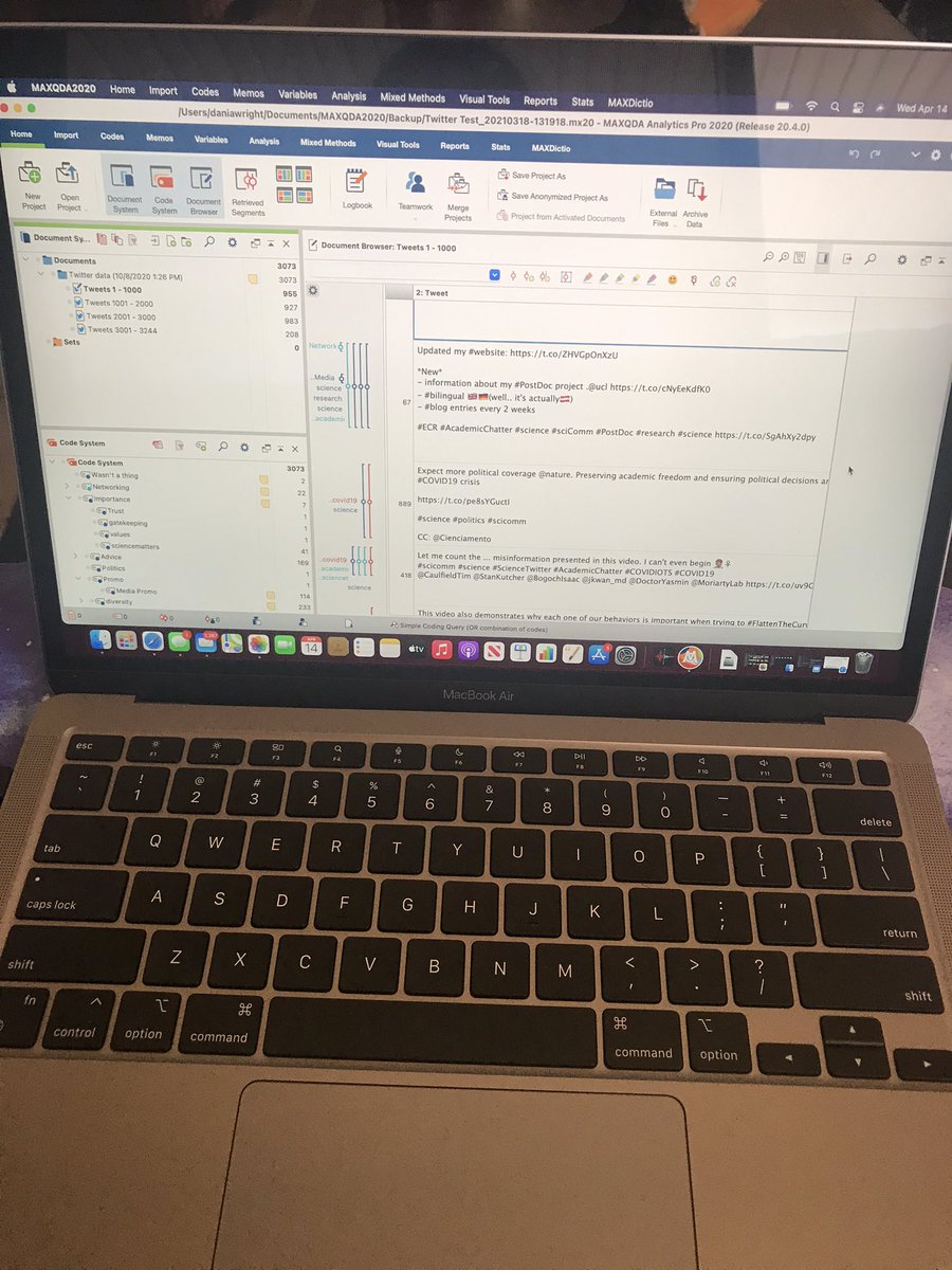 swordscientist's tweet photo. After two weeks without a computer I’ve never been so happy to see a screen full of work to do. https://t.co/vDhVDVjRJW