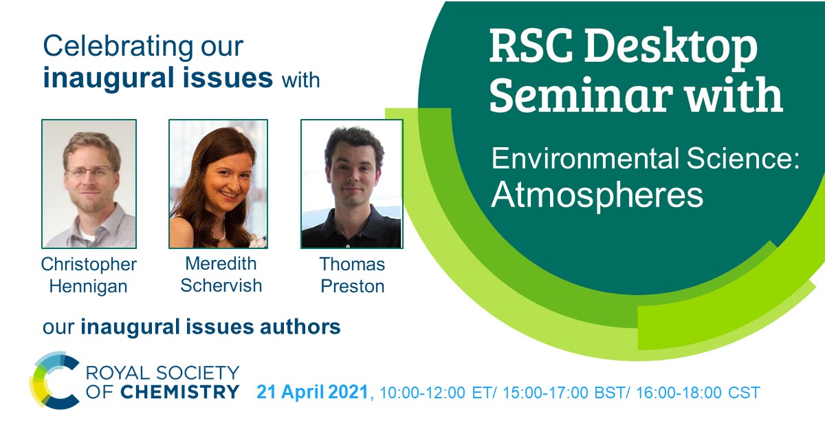 EnvSciRSC's tweet photo. And that's a wrap! 👏

Please do join us next week for our second edition of this #RSCDesktopSeminar celebrating the inaugural issues of #ESAtmos!

🧐More information👉https://t.co/VfVtdbiolv
🔗Register👉https://t.co/vkFU13yLTS https://t.co/HzqwQZFEVH