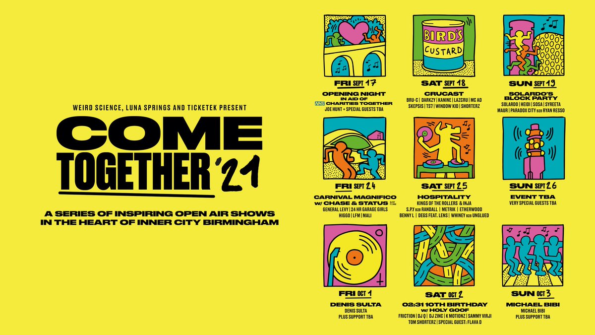 COME TOGETHER 2021
<a href="/come_togetheruk/">Come Together</a> 

Tickets On Pre-Sale, 10am Monday 19th April
SIGN UP NOW TO WIN!!!
come-together.uk