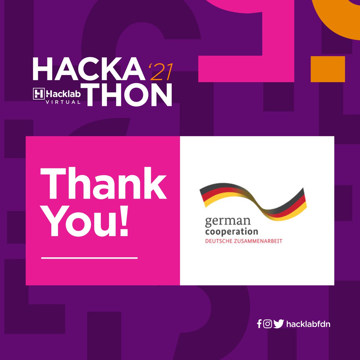 hacklabfdn's tweet image. A big thank you to @giz_ghana on partnering with us this year. Your support has been immense, and it is our hope that our relationship continues to grow.

#hacklab2021