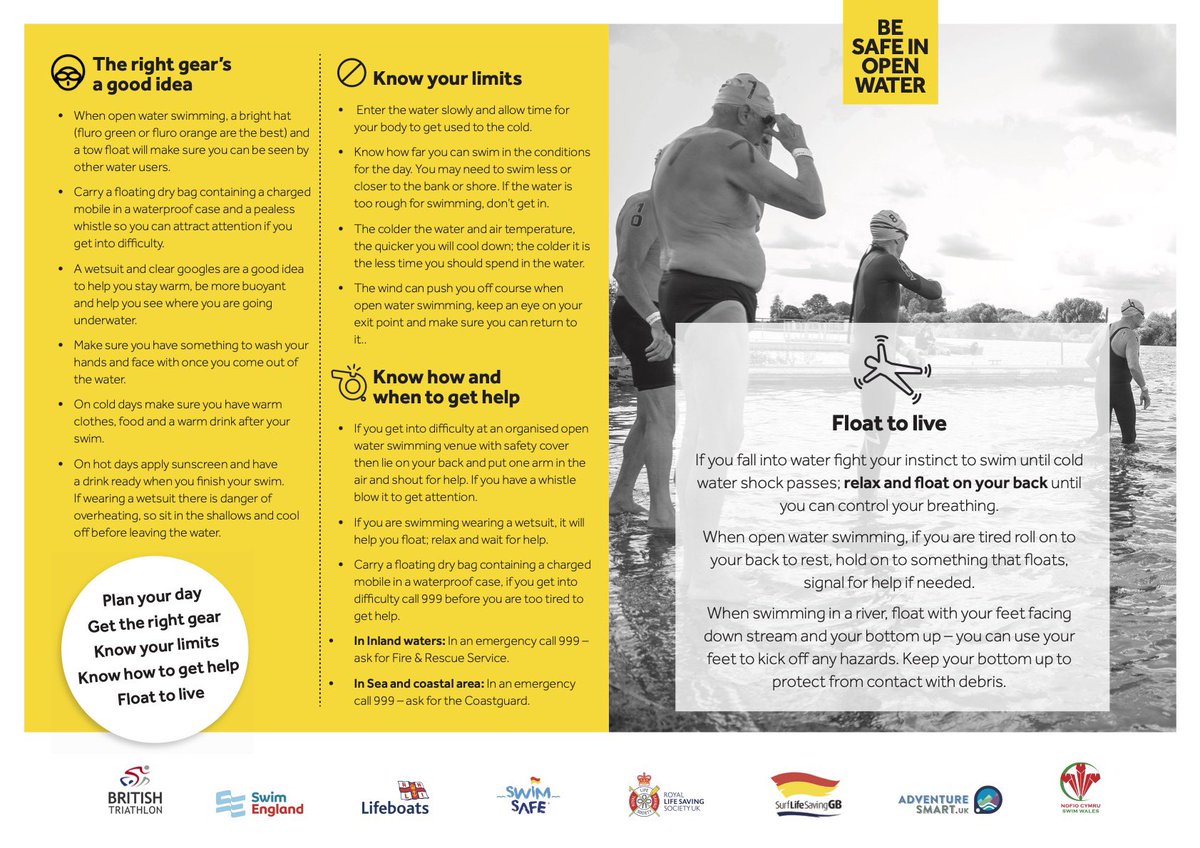 With the open water swimming season upon us, <a href="/AdventureSmart/">AdventureSmart</a> have shared this with us to pass on to you all! They developed it with a number of partners, such as <a href="/SwimWales/">Swim Wales</a>, Swim England, <a href="/RLSSUK/">Royal Life Saving Society UK - RLSS UK</a>, <a href="/RNLI/">RNLI</a>, British Triathlon, and Surf Lifesaving GB.