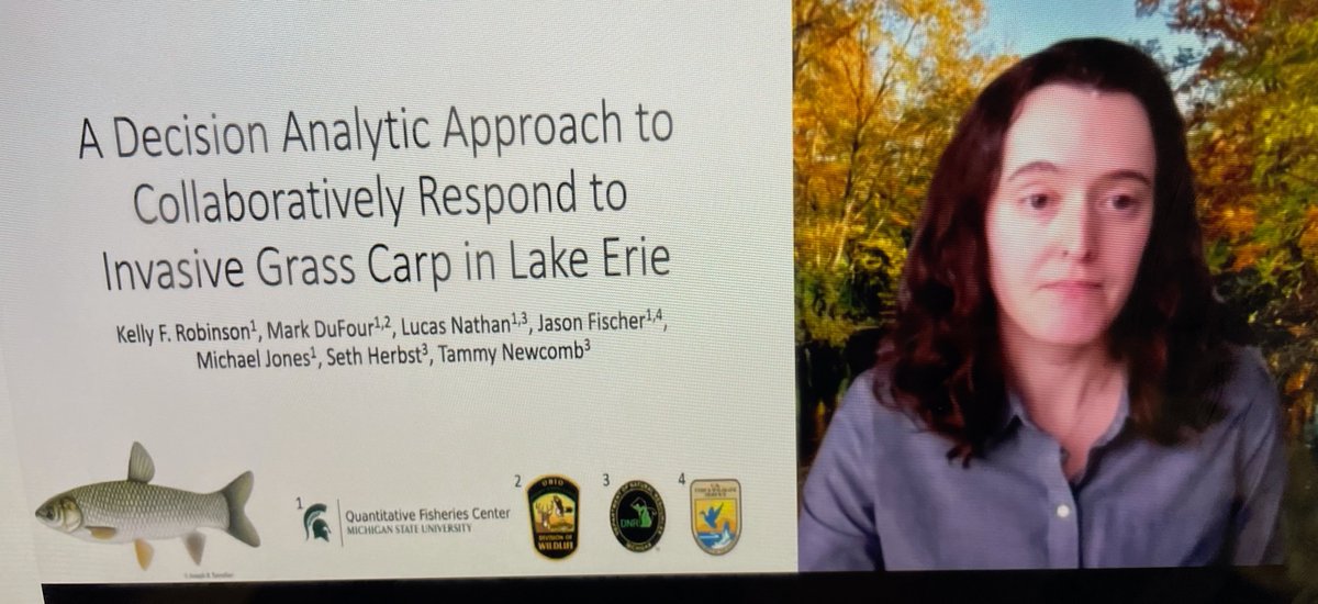 decisionpros's tweet photo. DAS/SDP PRACTICE AWARD | "A Decision Analytic Approach to Collaboratively Respond to Invasive Grass Carp in Lake Erie", #KellyRobinson, Assistant Professor; Quantitative Fisheries Center, @USFWS #SDP2021DAAG https://t.co/0TDSkxpVcj
