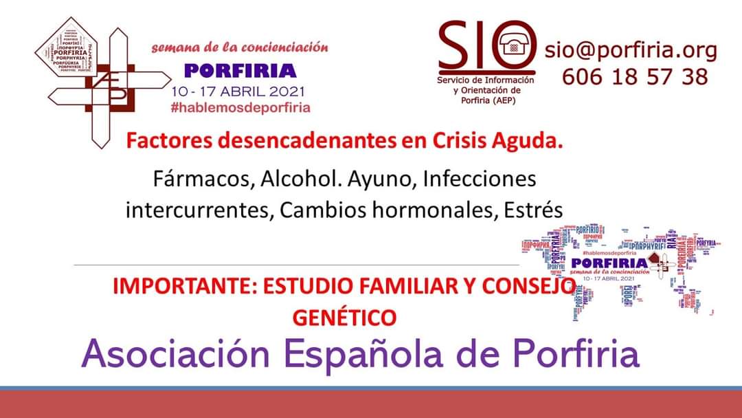 porfiria_org's tweet photo. ¿Cuáles son los factores desencadenantes de las Crisis Agudas en #Porfiria?🤔
💊 Fármacos,
🍷 Alcohol
😔 Ayuno
🦠 Infecciones intercurrentes
🥵 Cambios hormonales
😡 Estrés
IMPORTANTE: ESTUDIO FAMILIAR Y CONSEJO GENÉTICO
#hablemosdeporfiria #laPorfiriaExiste #letsTalkPorphyria https://t.co/SoRIitUkom
