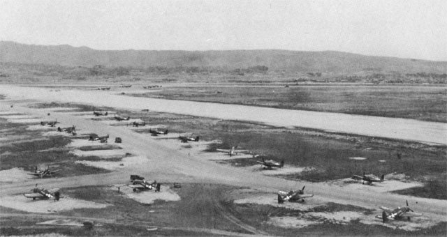 Worse, the avgas fuel situation was crippling for the fighters at Okinawa. The immediate impact was on the deployment of Marine Air Group-33 to Kadena airfield.  Rather than landing at on 6 April per the Dec 1944 plan.  It arrived 9 Apr 1945.  The reason was simple.32/