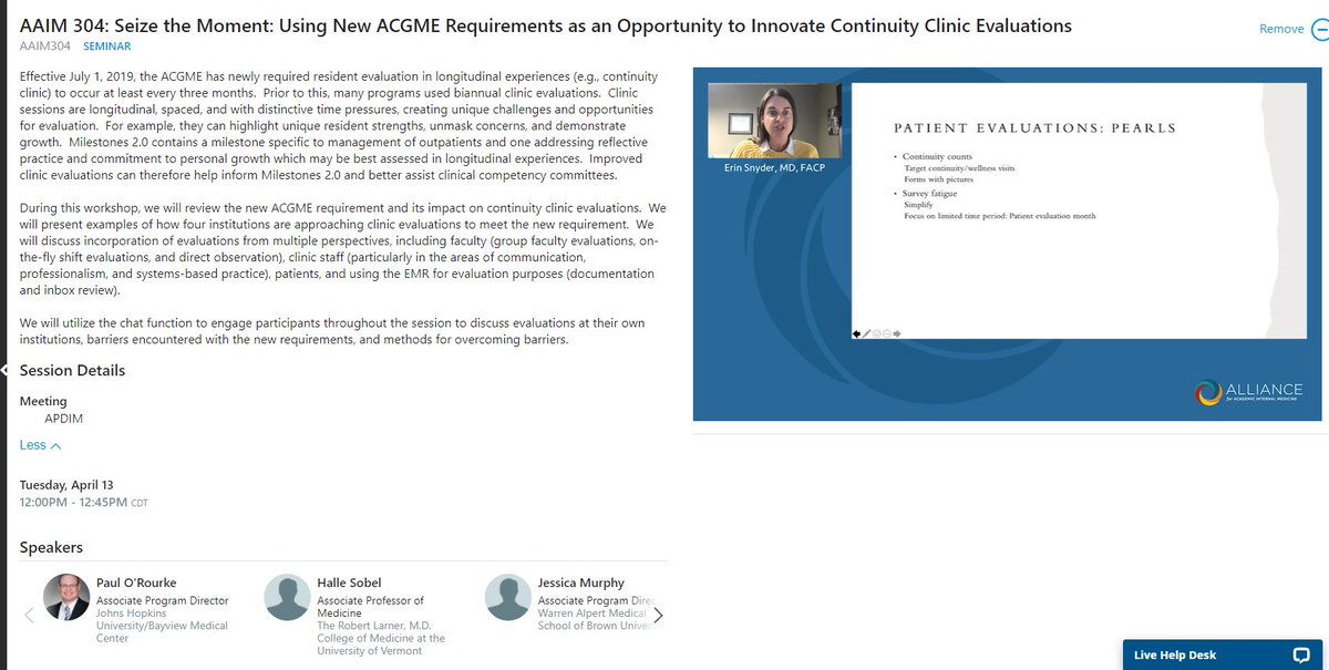 Jon Lim, MD 🏳️🌈 (@jonlimmd) on Twitter photo Taking advantage of a break to catch up on sessions I missed! "Seize the Moment: Using New ACGME Requirements as an Opportunity to Innovate Continuity Clinic Evaluations" with <a href="/ORourkeJr/">Paul O'Rourke</a> <a href="/HalleSobel/">Halle Sobel</a> <a href="/JessicaMurphyMD/">Jessica Murphy</a> <a href="/ekdsnyder/">Erin Snyder</a>.
#AAIMOnline21 Taking advantage of a break to catch up on sessions I missed! "Seize the Moment: Using New ACGME Requirements as an Opportunity to Innovate Continuity Clinic Evaluations" with <a href="/ORourkeJr/">Paul O'Rourke</a> <a href="/HalleSobel/">Halle Sobel</a> <a href="/JessicaMurphyMD/">Jessica Murphy</a> <a href="/ekdsnyder/">Erin Snyder</a>.
#AAIMOnline21