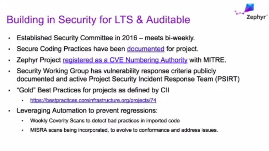 ZephyrIoT's tweet image. .@linuxfoundation&apos;s @_kate_stewart shares the @ZephyrIoT LTS roadmap and all the steps taken for #security with attendees at the @risc_v Forum today!
#RISCVForum #ZephyrRTOS #RTOS #opensource