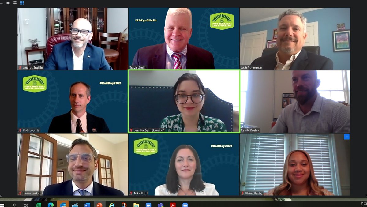 GoRail's tweet photo. Here's a glimpse at what we've been up to...

As #RailDay2021 continues, hundreds of rail advocates from across the nation are meeting with their policymakers to talk about why #freightrailworks.

@ASLRRA @AAR_FreightRail https://t.co/47K52pScmG