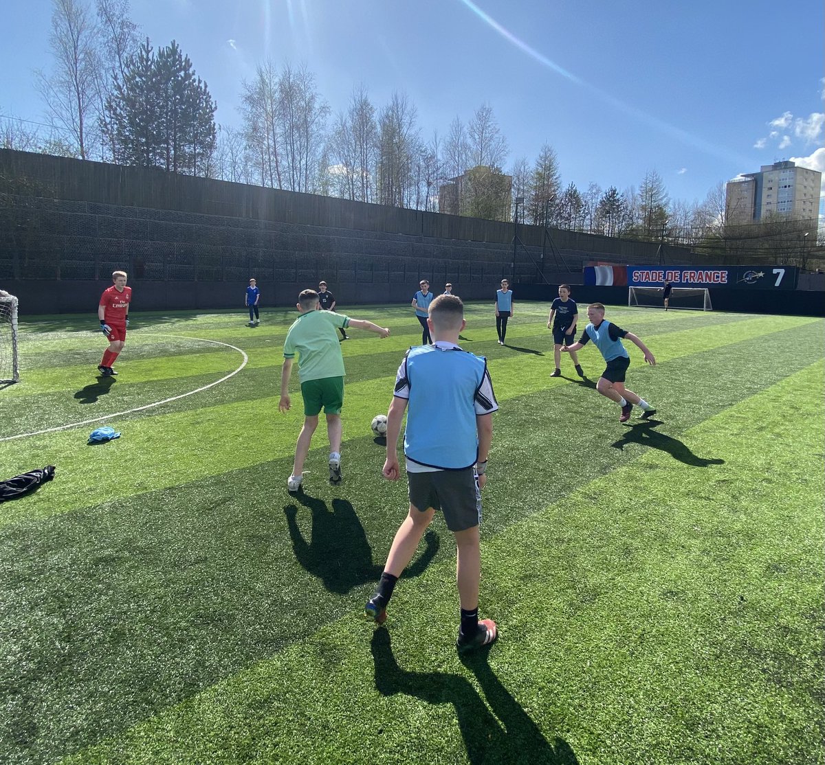 No coaching needed, just bibs, a ball and cracking weather. #letthemplay #bibsandaball #cuppies @goals_glasgowW