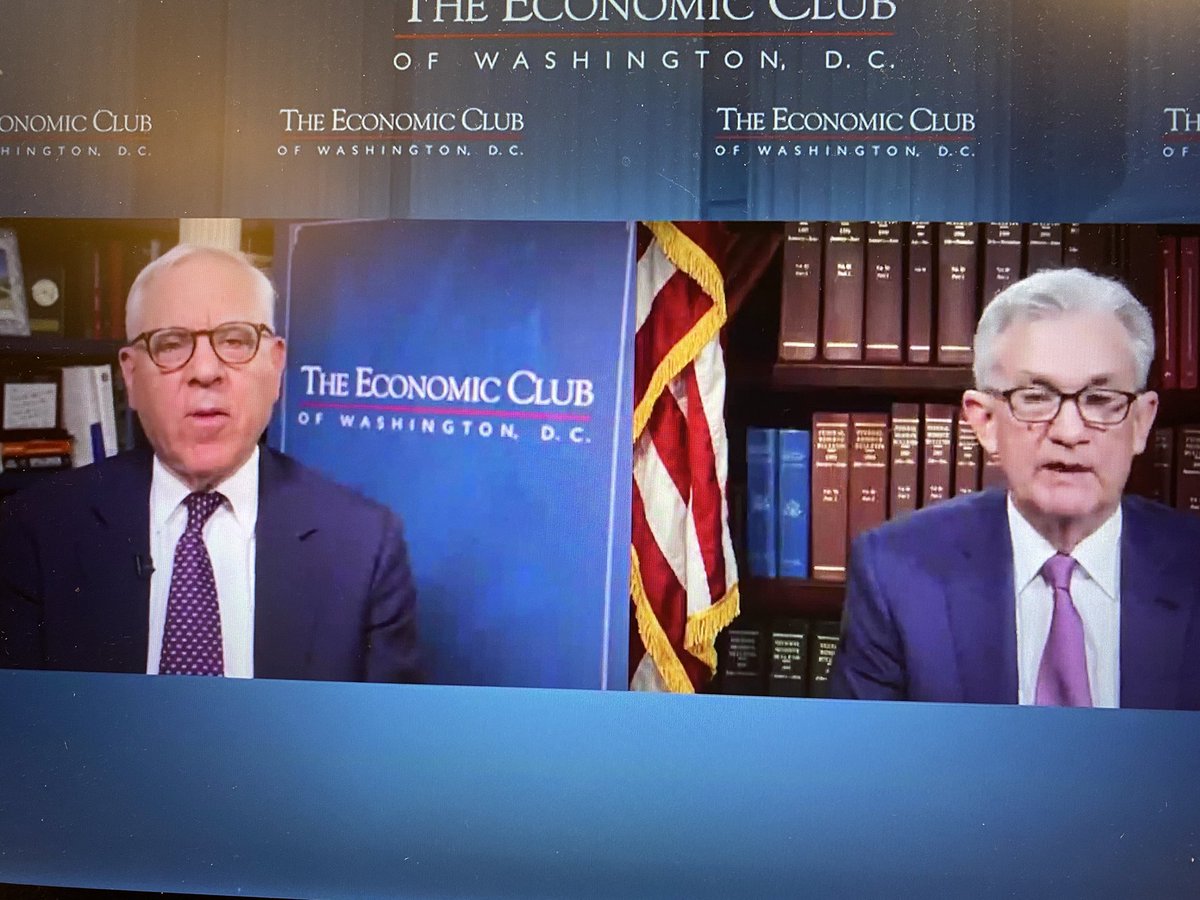 TerriMcClements's tweet photo. @TheEconomicClub David Rubenstein’s conversation with Jerome Powell covering #COVIDVaccines #inflation #interestrates #transparency - his belief in being transparent and engaging with the public proactively is important. https://t.co/N6bchaXNgc