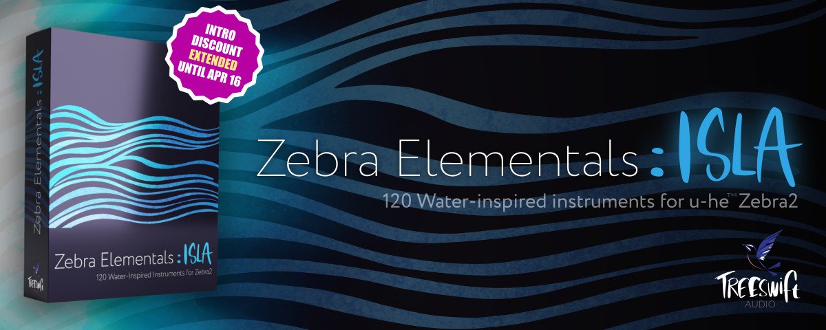 treeswiftaudio's tweet image. 48H LEFT! Until April 16th, you can get our debut soundset Zebra Elementals: ISLA at a launch discount of 25% off its regular price at treeswiftaudio.com/isla!