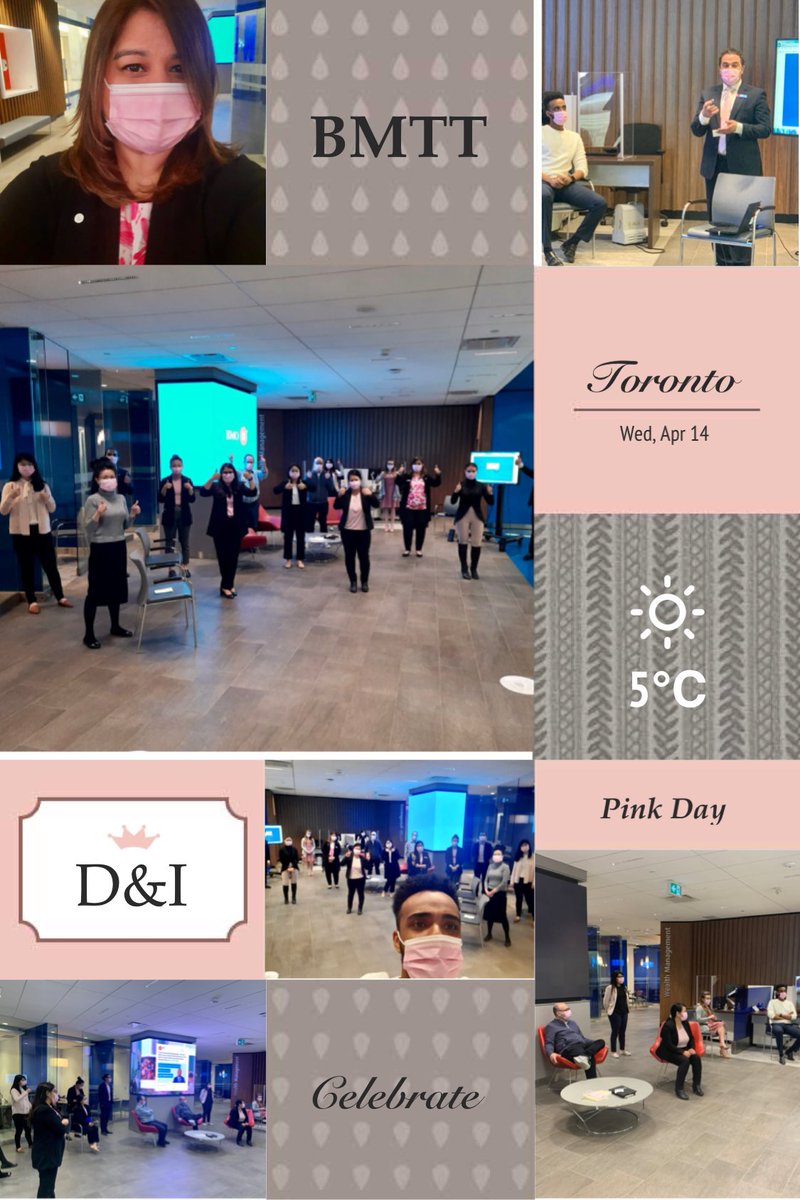 Team BMO Bay &amp; Bloor celebrates Day Of Pink to support awareness against Bullying &amp; Discrimination #getyourpinkon #DayofPink #bmoproud