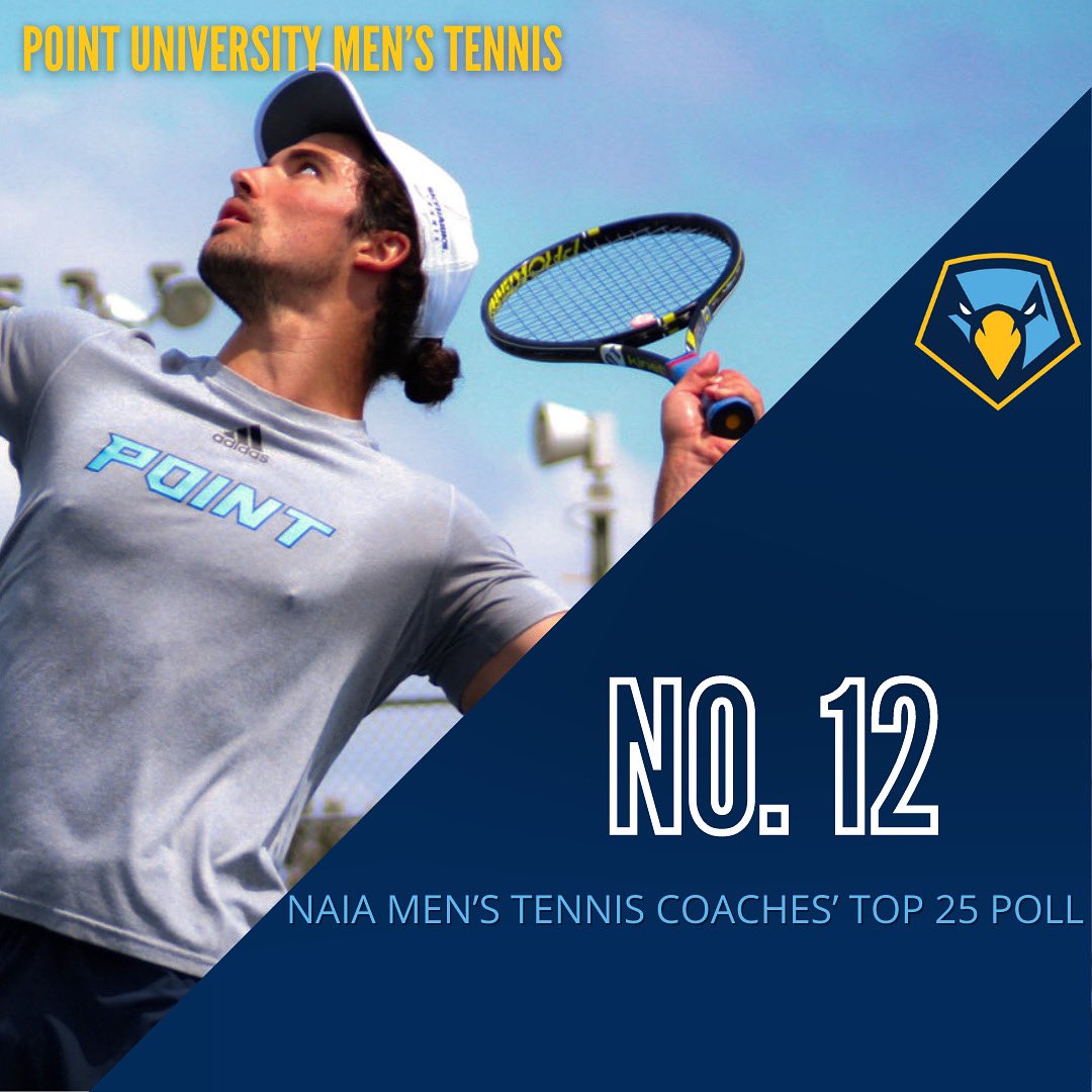 In the latest NAIA Men’s Tennis Coaches’ Poll, the <a href="/pointutennis/">Point U Tennis</a> team holds on to the No. 12 spot. 🎾👏

#TogetherWeFly